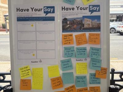 White board with sicky notes